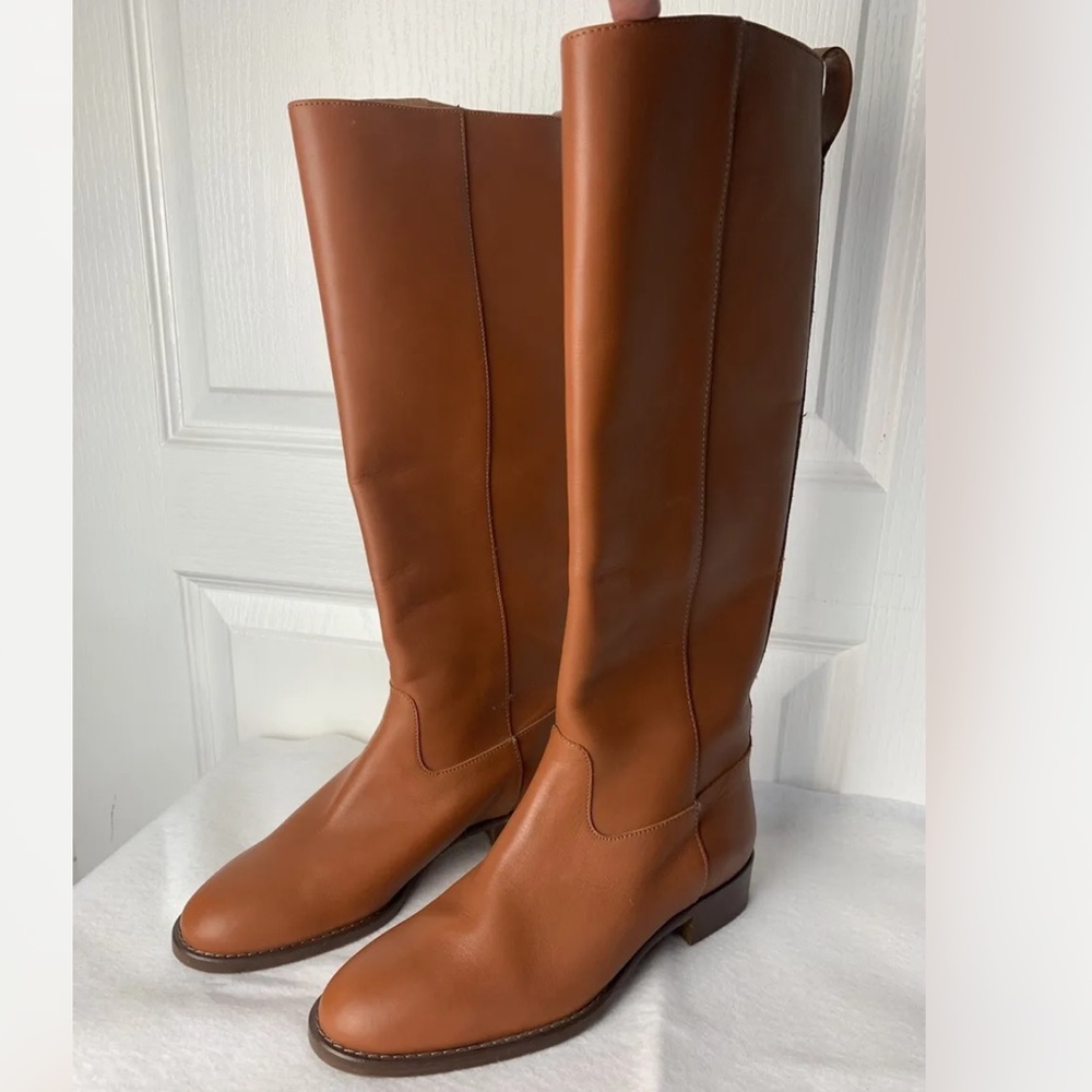 J.Crew Knee High Leather Boots Size 7 Brown Flats